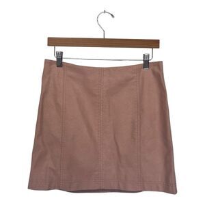 FREE PEOPLE - MODERN FEMME NOVELTY MINI VEGAN SUEDE SKIRT IN MAUVE 8